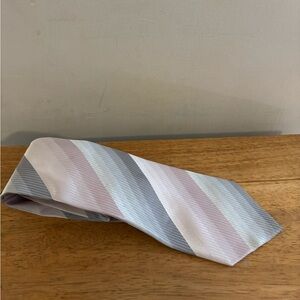 John Ashford diagonal striped pattern with varying shades of light colors Silk